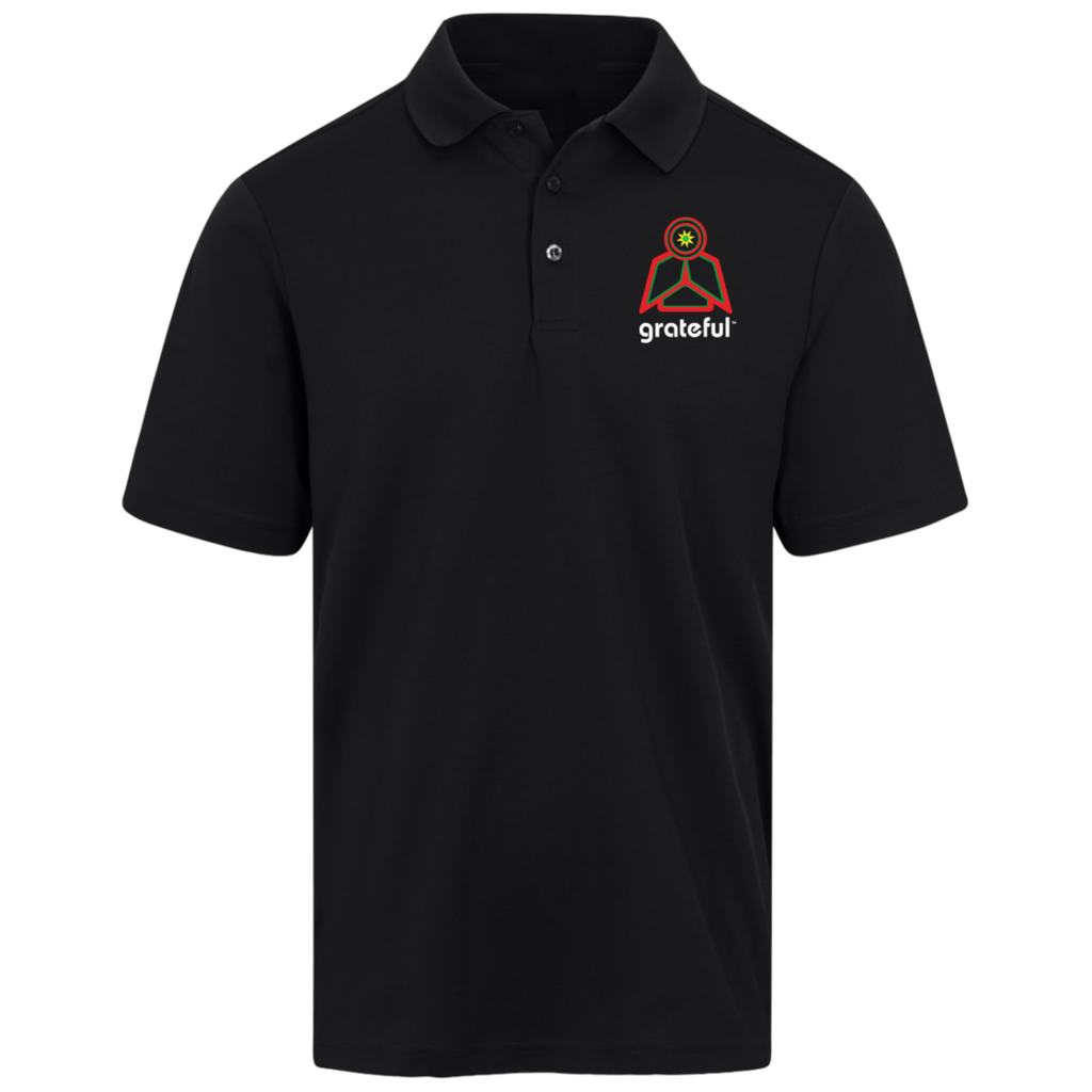 Grateful Mens Plaited Polo Black