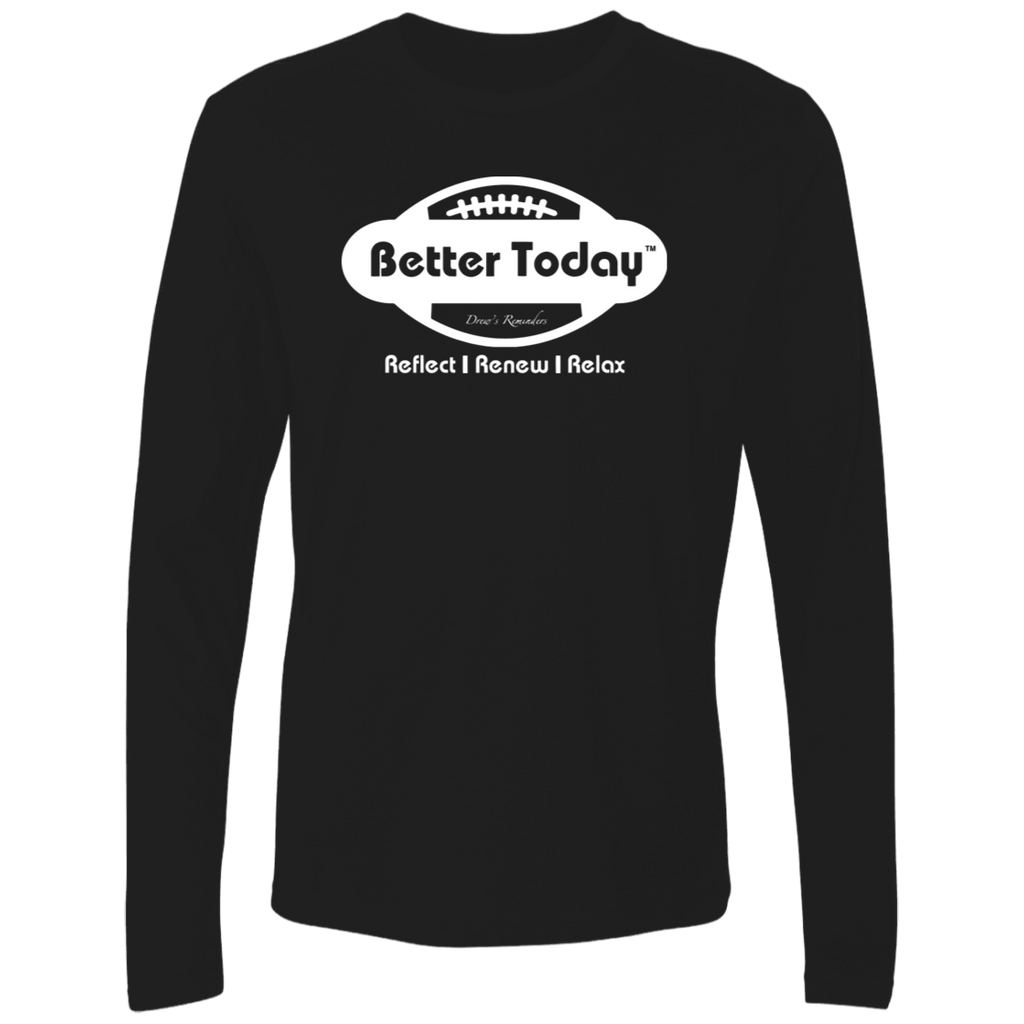 Better Today Football Men's Long Sleeve T White
