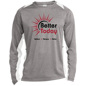 Better Today Long Sleeve Heather Performance Tee Red Black