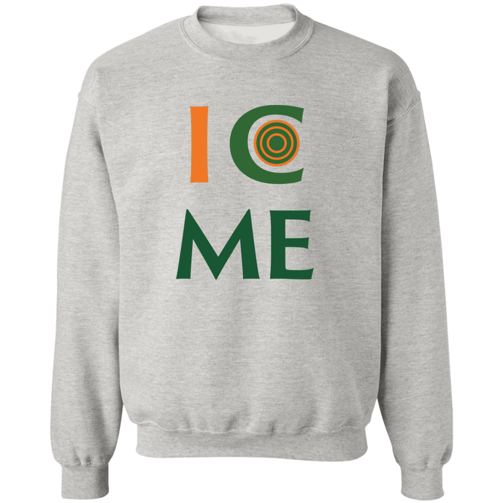 I See Me Orange and Green Pullover Crewneck Sweatshirt