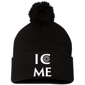 I C Me  Embroidered Pom Pom Knit Cap